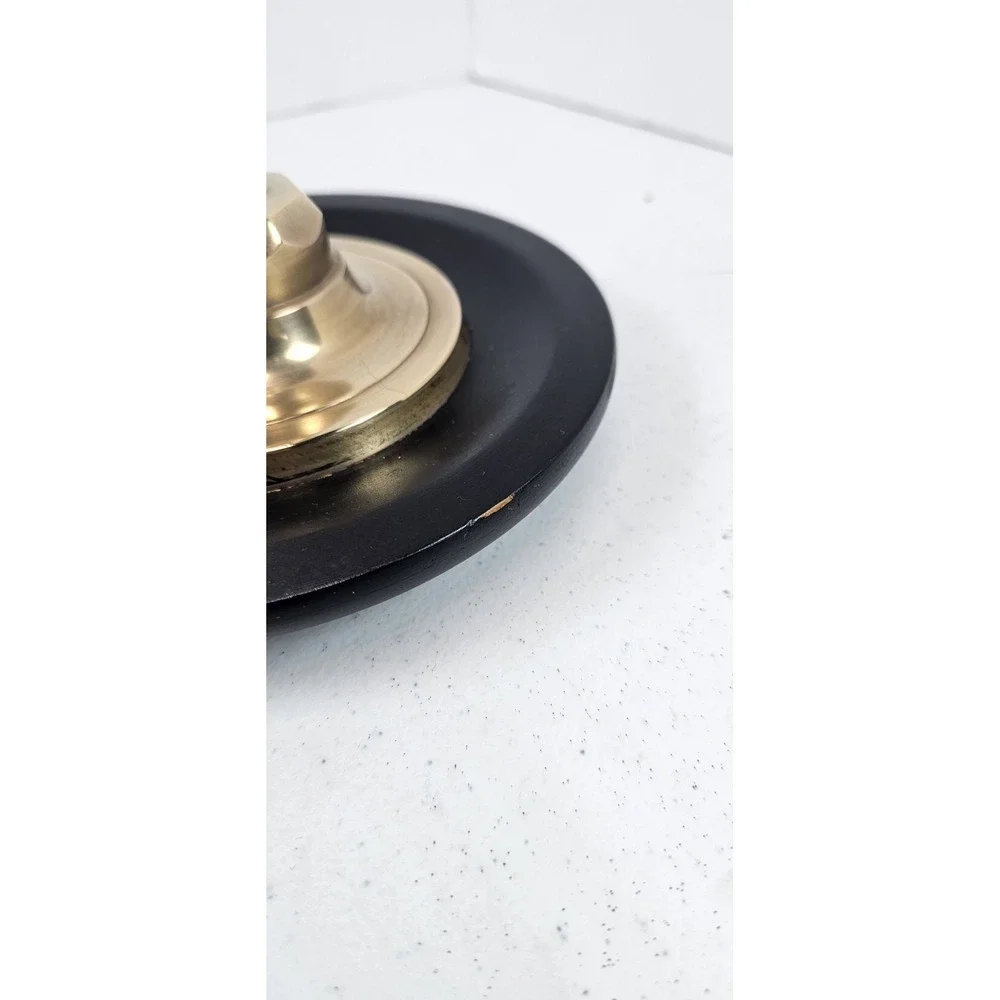 Vintage Brass‎ & Black Candlestick Table Lamp Hollywood Regency 29